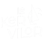Logo camping Le Kervilor, voilier et oiseaux